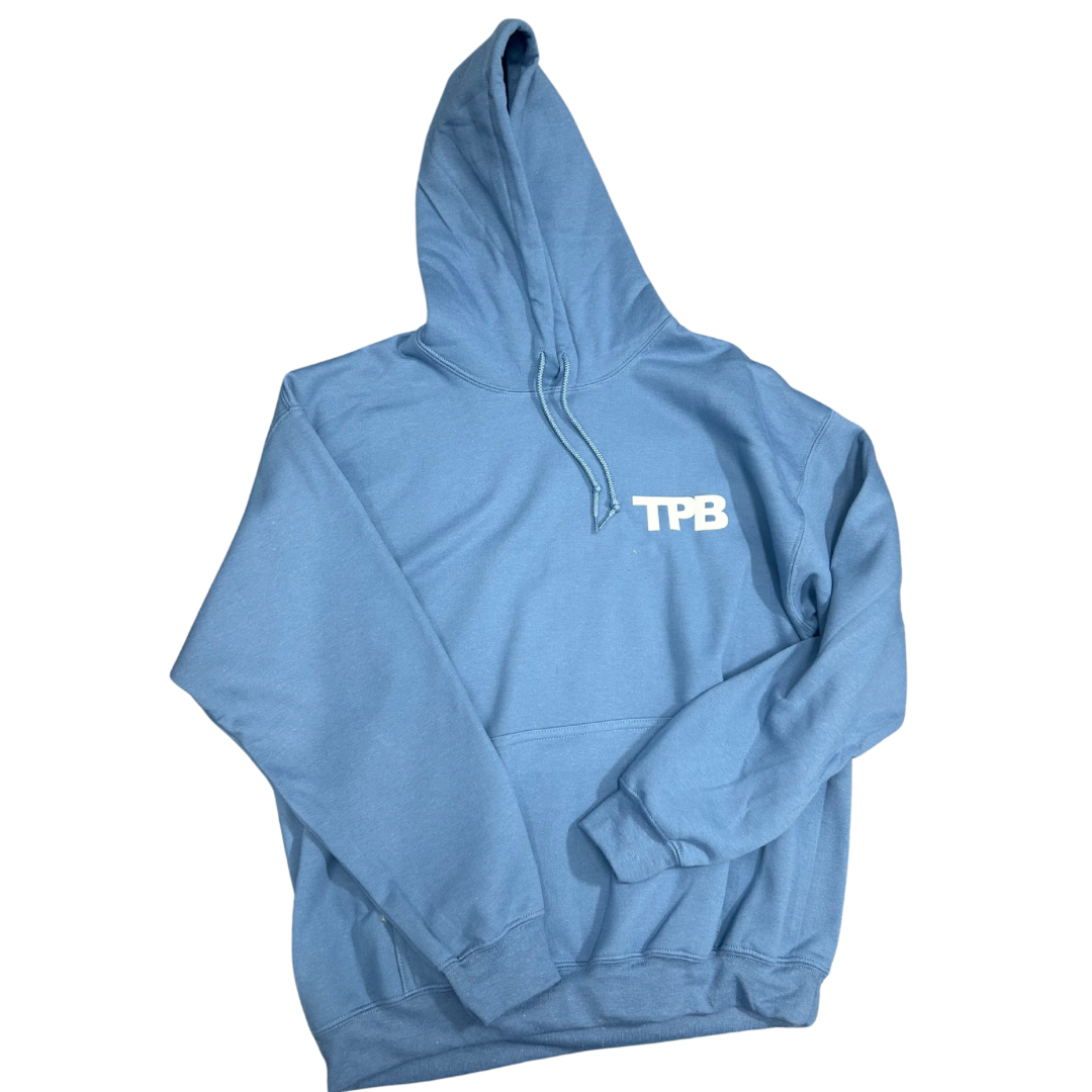 Branded indigo and white Unisex Hoodie + Free Tray Bake