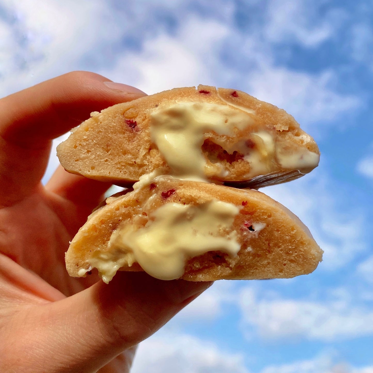 White Chocolate And Raspberry Protein Cookie